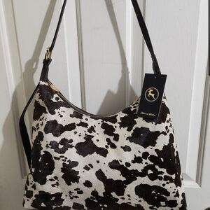 Ashwood Leather Cow Slouch Shoulder Bag NWT